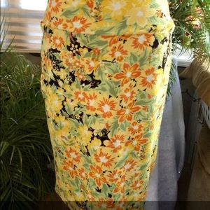 💛 Lovely LulaRoe Yellow Floral Skirt - M 💛